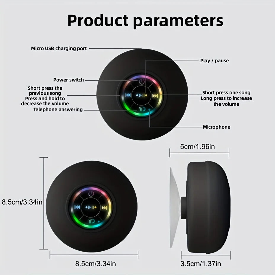 Suction Cup Waterproof Bluetooth Speaker